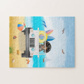 teckel Hond Rijden op het strand Legpuzzel (Horizontaal)