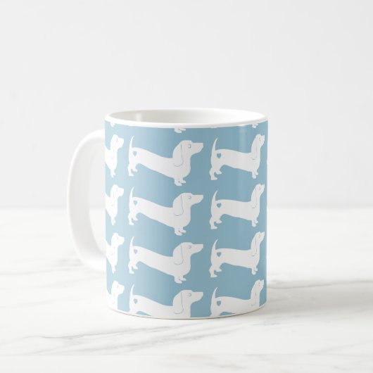 teckel hond silhouet patroon koffiemok (Voorkant links)