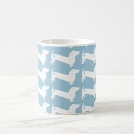 teckel hond silhouet patroon koffiemok
