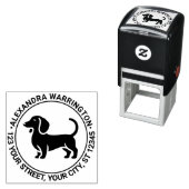 Teckel Hond Staande Ziel Naam Retour Adres Zelfinktende Stempel (In situ)