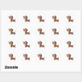 Teckel hond staat grappig ronde sticker (Vel)