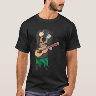 Teckel Hond Ukulele Luau Schattige Grappig Hawaii T-shirt