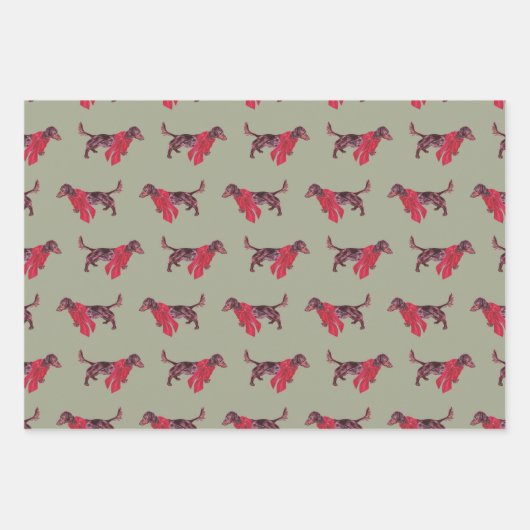 Teckel Hond Vakantie Inpakpapier (Voorkant)