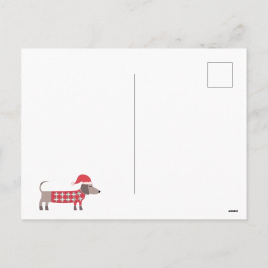 Teckel Honden in Kerst Petten Feestdagenkaart (Achterkant)