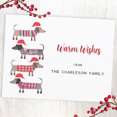 Teckel Honden in Kerst Petten Feestdagenkaart