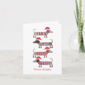 Teckel Honden in Santa Hats Kerstmis Notitiekaartje (Voorkant)