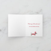 Teckel Honden in Santa Hats Kerstmis Notitiekaartje (Binnen)