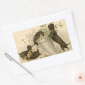  teckel honden kerstvakantie sticker (Envelop)