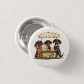 Teckel Honden Lemonade Stand Ronde Button 3,2 Cm (Voorkant /achterkant)