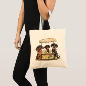Teckel Honden Lemonade Stand Tote Bag (Voorkant (product))