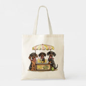 Teckel Honden Lemonade Stand Tote Bag (Achterkant)