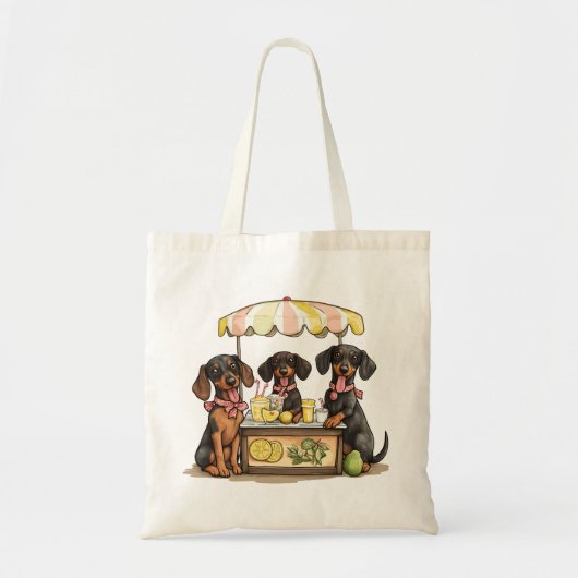 Teckel Honden Lemonade Stand Tote Bag (Voorkant)