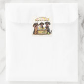 Teckel Honden Lemonade Stand Vierkante Sticker (Tas)
