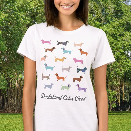 Teckel Honden Patroon Grappige Kleurenkaart T-shirt