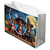 Teckel Honden Pompoen Halloween Funny Groot Cadeauzakje (Achterkant Gekanteld)