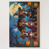 Teckel Honden Pompoen Halloween Funny Legpuzzel (Verticaal)