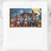 Teckel Honden Pompoen Halloween Funny Rechthoekige Sticker (Tas)