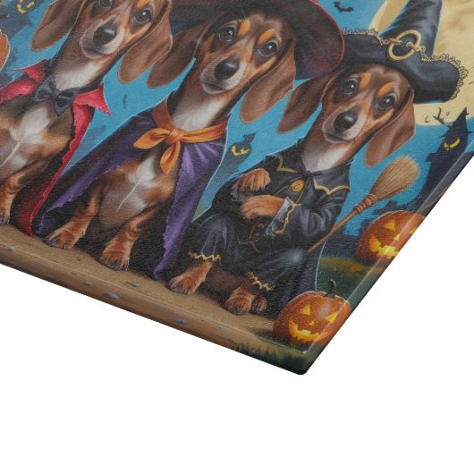 Teckel Honden Pompoen Halloween Funny Snijplank (Hoek)