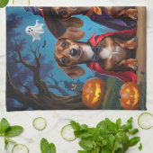 Teckel Honden Pompoen Halloween Funny Theedoek (Gevouwen)