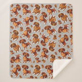 Teckel Hondenpatroon Sherpa Deken (Voorkant)