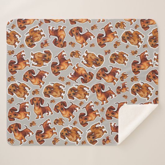 Teckel Hondenpatroon Sherpa Deken (Voorkant (horizontaal))