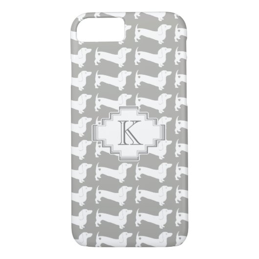 Teckel Hondenras patroonmonogram Case-Mate iPhone Case (Achterkant)