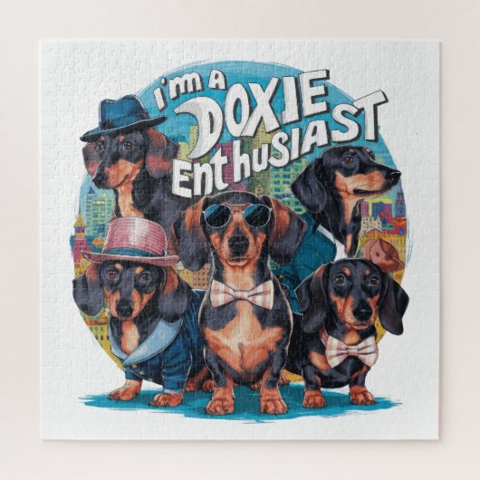 Teckel ik ben een Doxie liefhebber Legpuzzel (Verticaal)