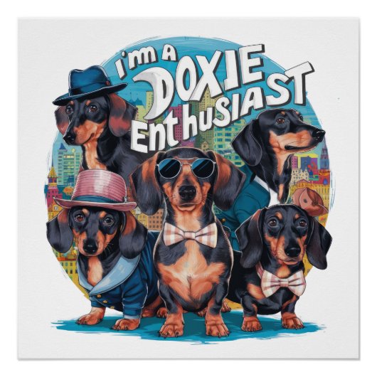 Teckel ik ben een Doxie liefhebber Perfect Poster (Voorkant)