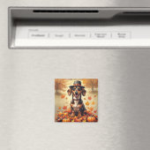 Teckel in het najaar verlaat Thanksgiving kunst Magneet (Insitu (Vaatwasser))