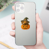 Teckel in pompoen sticker (Telefoon)