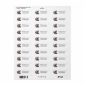 Teckel in Santa Hat Kerst Terug Adres Etiket (Full Sheet)