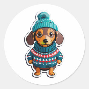Teckel in Trui Sticker