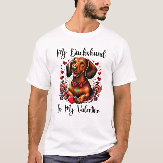 Teckel is mijn Valentijn T-shirt (Voorkant)