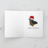 Teckel kerst en ornamenten feestdagen kaart (Binnen)