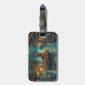 Teckel Kerst Feestelijke reis Bagagelabel (Achterkant verticaal)