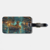 Teckel Kerst Feestelijke reis Bagagelabel (Achterkant horizontaal)