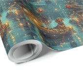 Teckel Kerst Feestelijke reis Cadeaupapier (Rol Hoek)