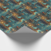 Teckel Kerst Feestelijke reis Cadeaupapier (Hoek)