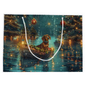 Teckel Kerst Feestelijke reis Groot Cadeauzakje (Achterkant)