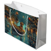 Teckel Kerst Feestelijke reis Groot Cadeauzakje (Achterkant Gekanteld)