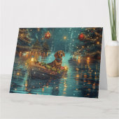 Teckel Kerst Feestelijke reis Kaart (Voorkant)