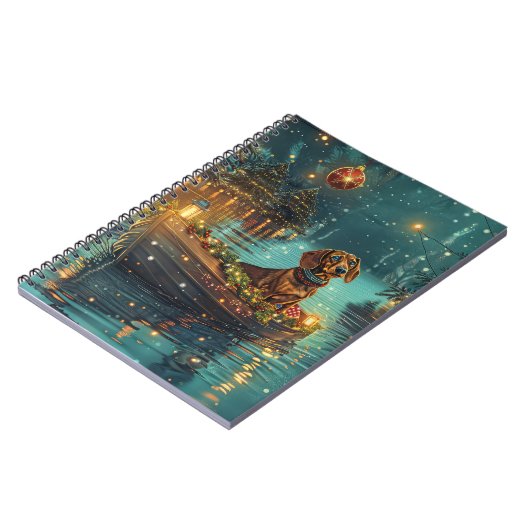 Teckel Kerst Feestelijke reis Notitieboek (Linkerzijde)