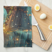 Teckel Kerst Feestelijke reis Theedoek (Quarter Fold)