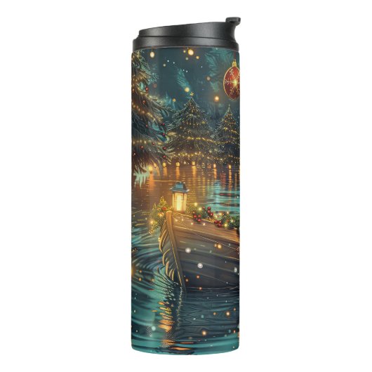 Teckel Kerst Feestelijke reis Thermosbeker (Gedraaid links)