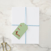 Teckel Kerst Groene Gift Labels met String Cadeaulabel (Met Touw)