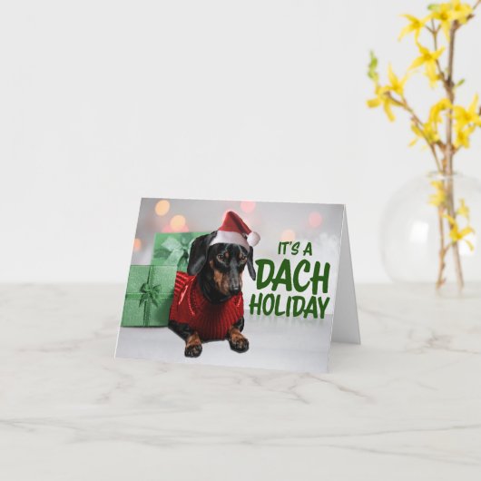 Teckel Kerst Kaarten (Gele Bloem)