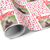 Teckel Kerst Puppy Afbeelding Funny Weenie Dog Cadeaupapier (Rol Hoek)