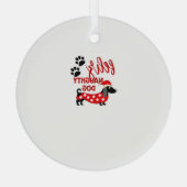 Teckel Kerst Shirt _ Funny Feliz Naughty Do Glas Ornament (Achterkant)