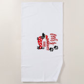 Teckel Kerst Shirt _ Funny Feliz Naughty Do Strandlaken (Voorkant)