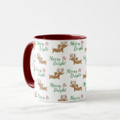 Teckel Kerst Vrolijk & Bright Wiener Dog Mok (Voorkant links)